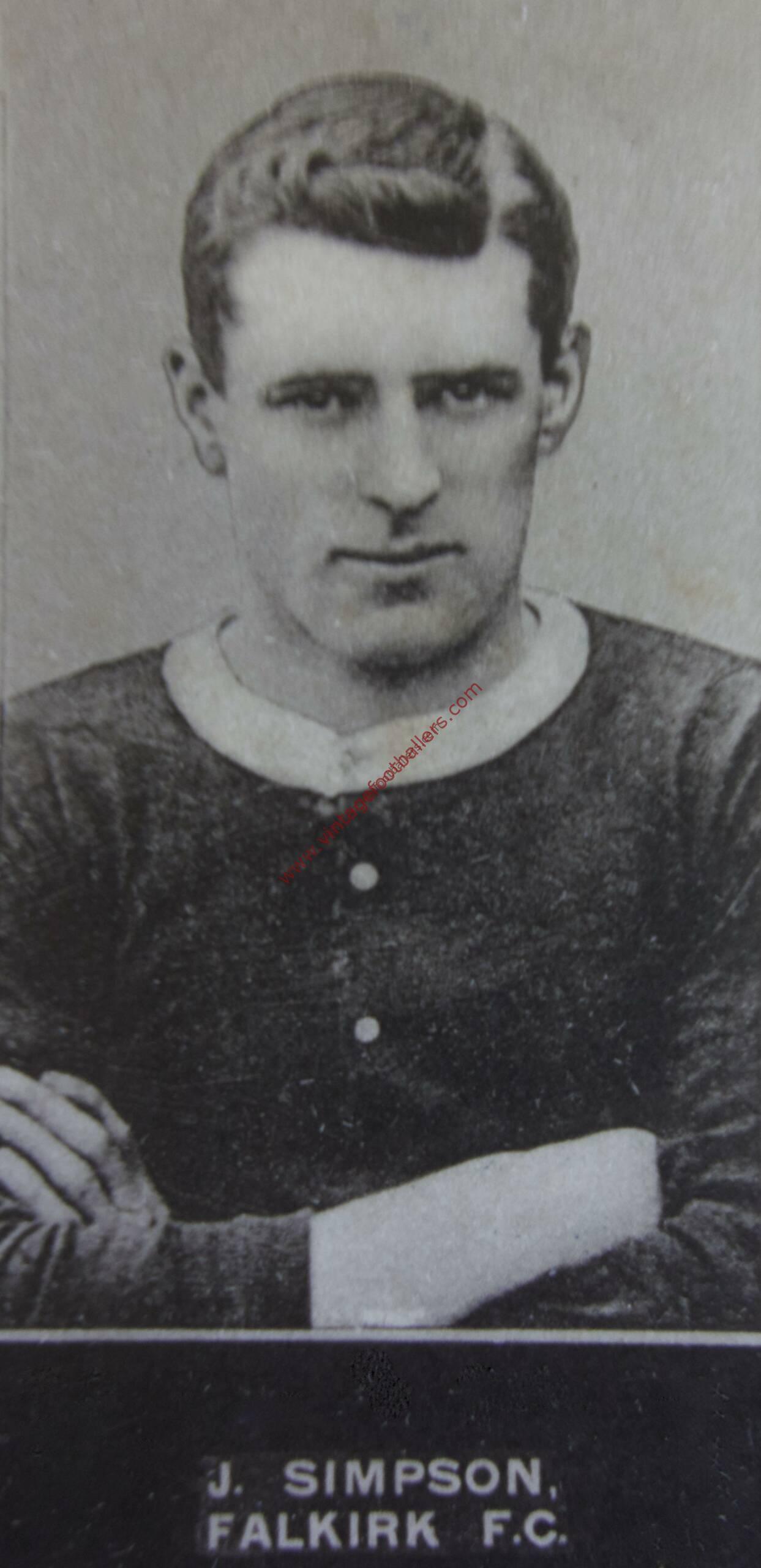 Simpson Jock Image 1 Falkirk 1909 - Vintage Footballers